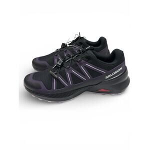 Salomon Trail Running Shoes Contagrip Quicklace Black Purple Women 11 /Men 9.5